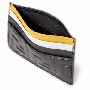 Fendi leather logo embossed cardholder